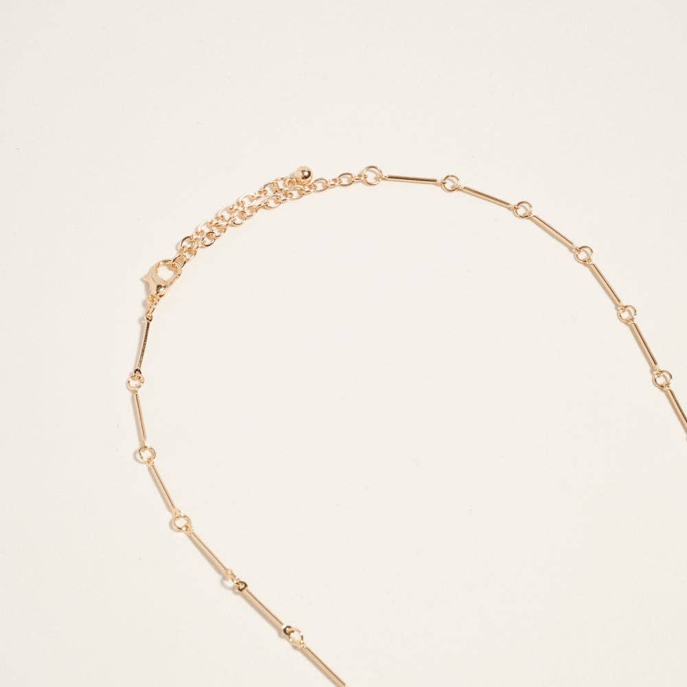 18 In Sealife Coastal Mediterranean Charm Necklace: Gold/Blue