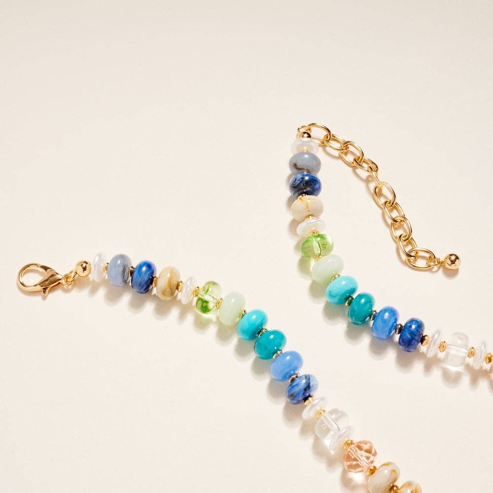17 Inch Mixed Colorful Resin Bead Necklace: Multi