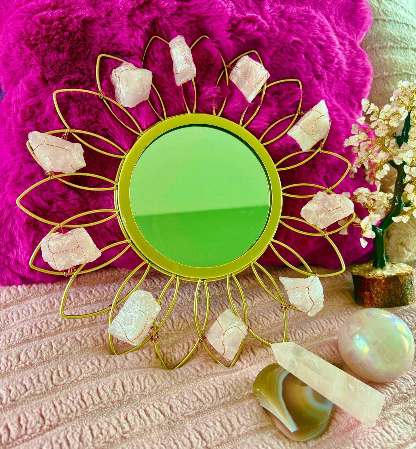 Rose quartz mirror