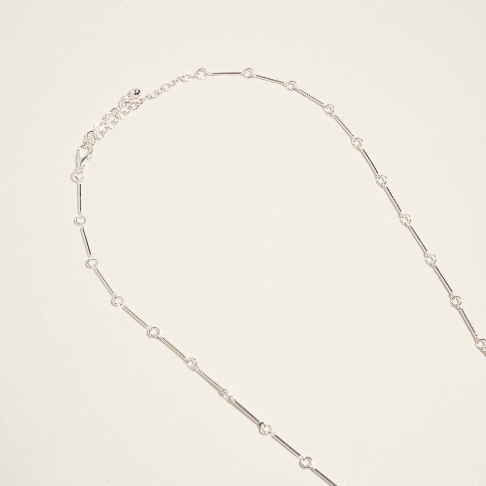 18 In Sealife Coastal Mediterranean Charm Necklace: Silver/Blue