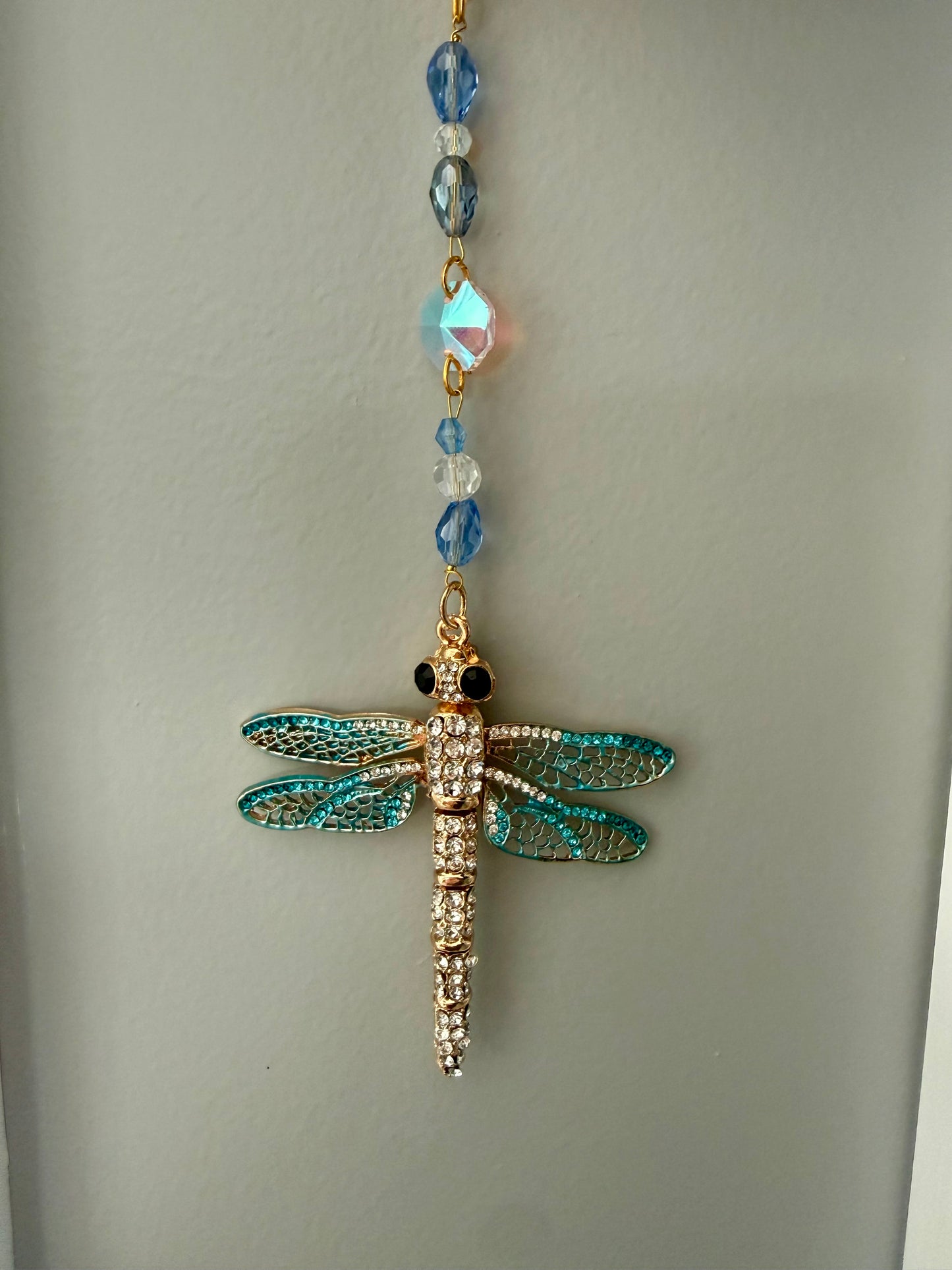 Blue dragonfly mini suncatcher
