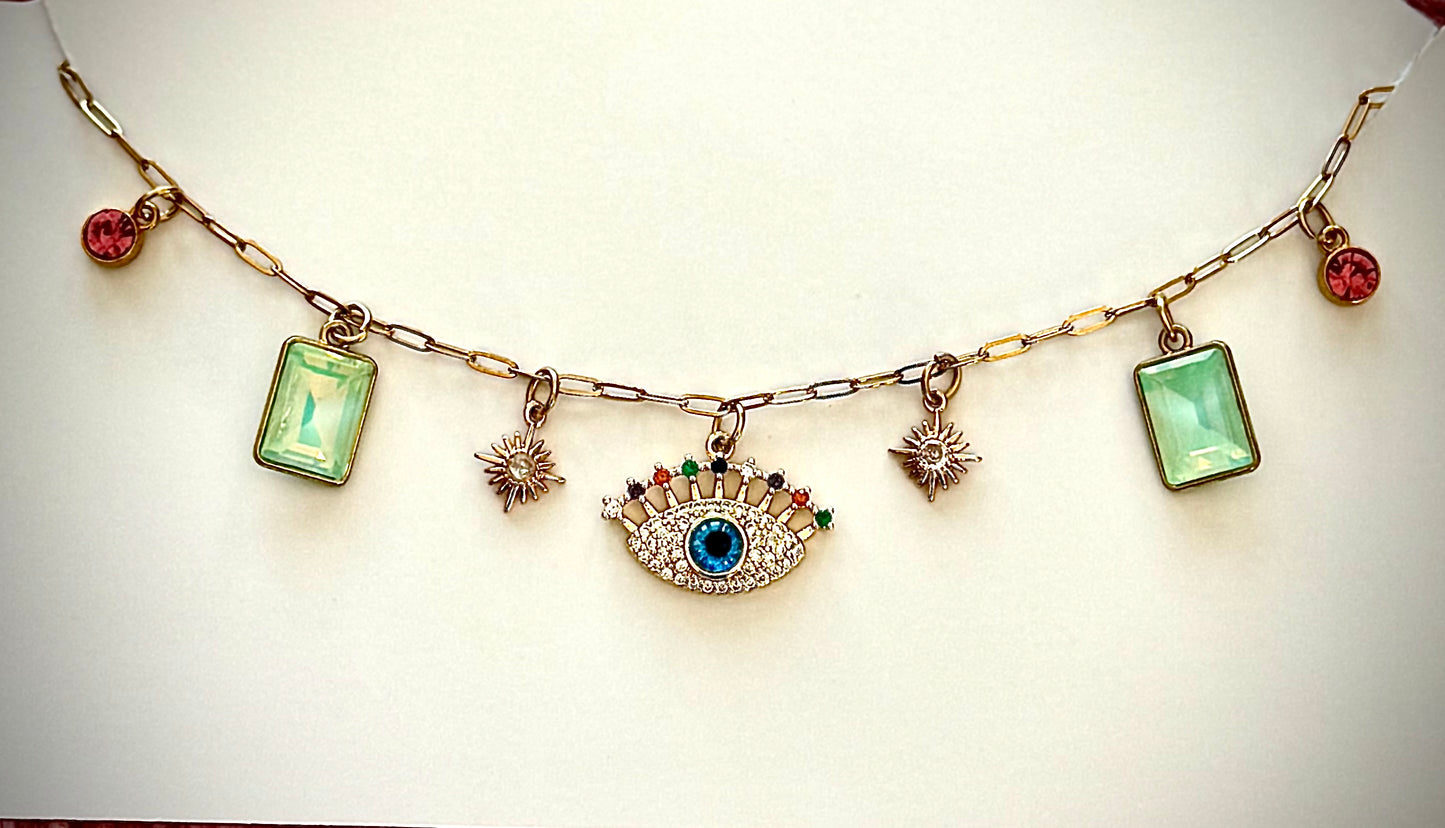 Multi Stone and Stars Charmony Necklace