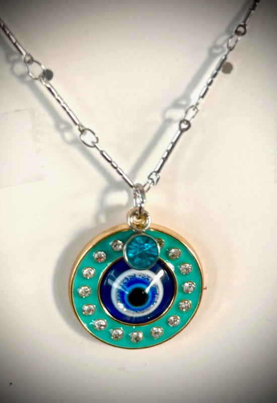 Teal Eye with Blue Charm