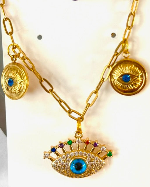 Charmon 3 charm necklace