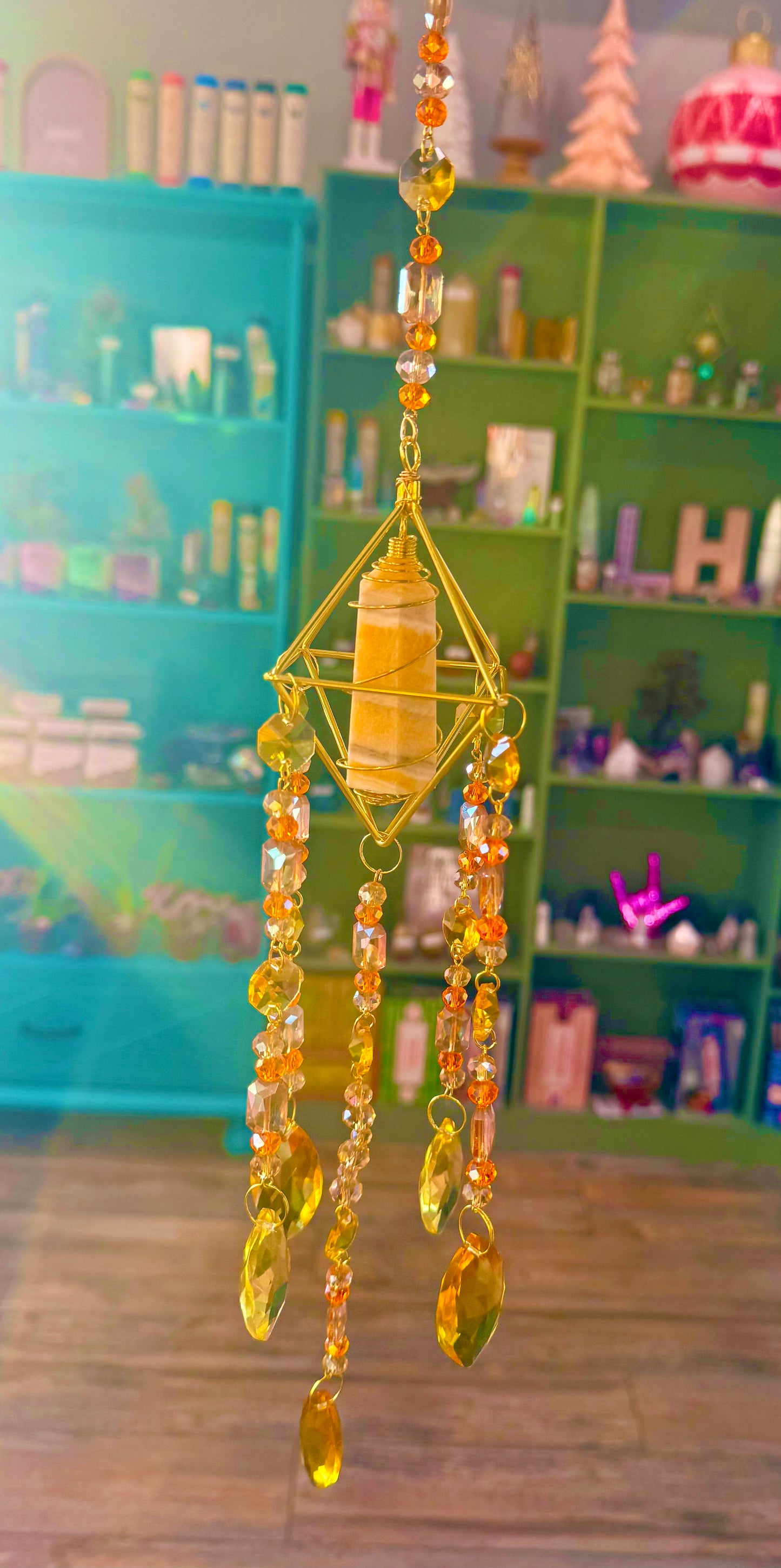 Orange Calcite Suncatcher