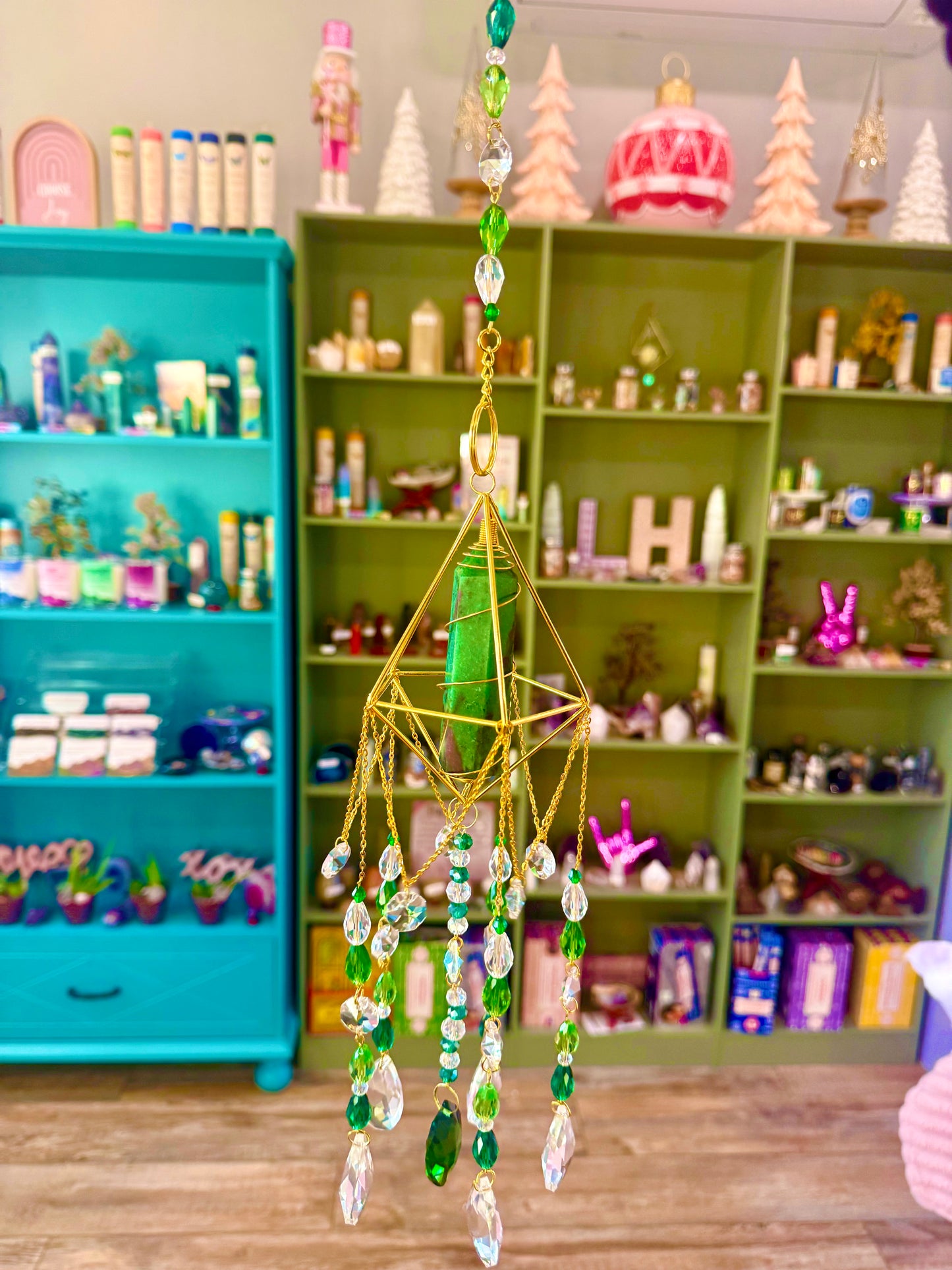 Ruby Zoisite Suncatcher