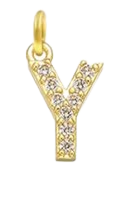 Gold Plated CZ Initial Charms