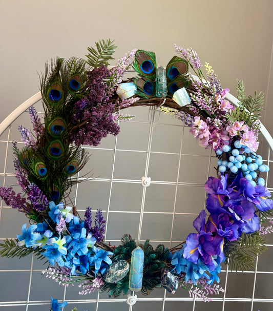 Peacock Crystal Wreath