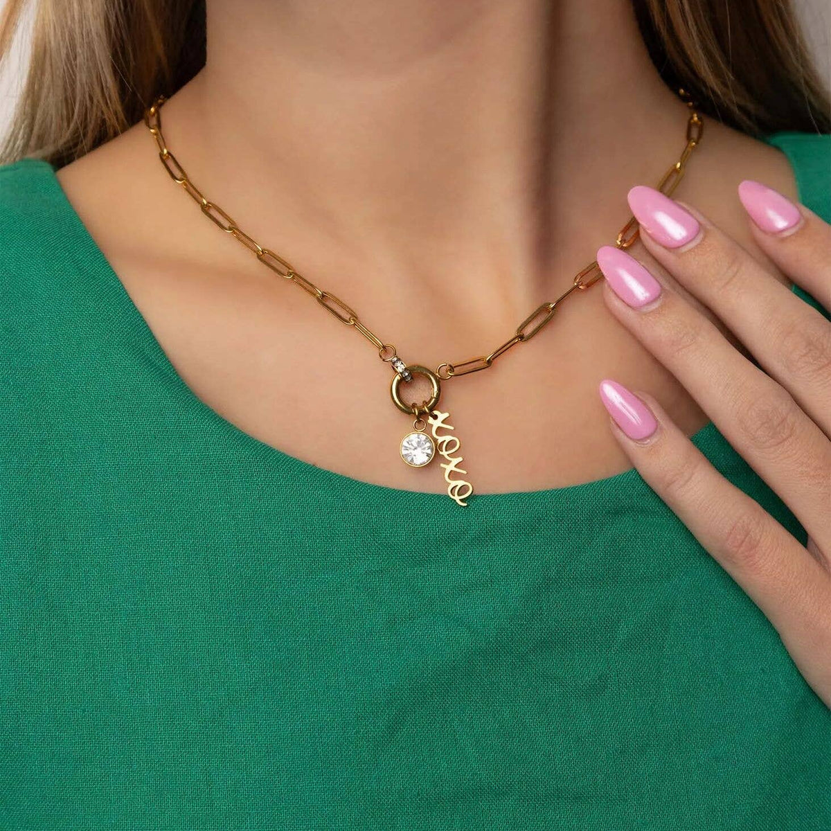 18K Gold PVD Stainless Steel XOXO Charm: Gold