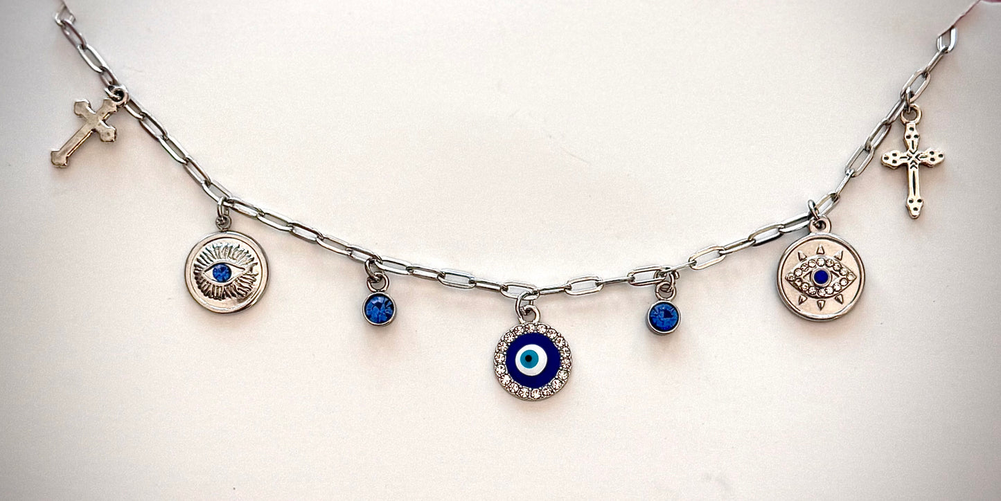 Navy Blue Charmony Necklace