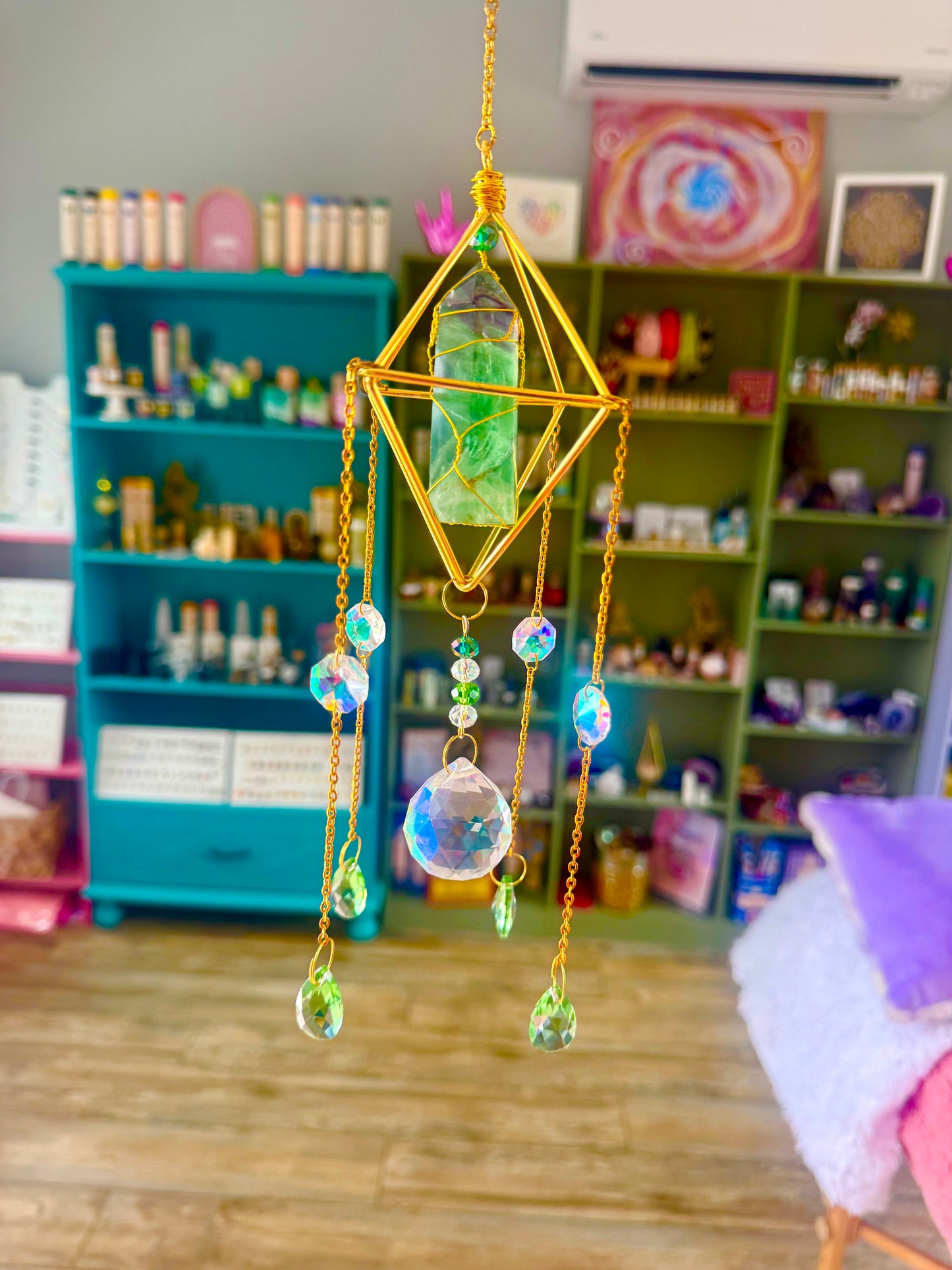 Green fluorite suncatcher