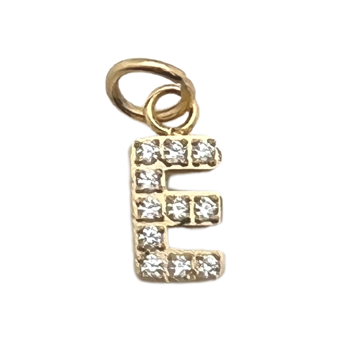 Gold Pavé Set CZ Initial Letter Charms: G