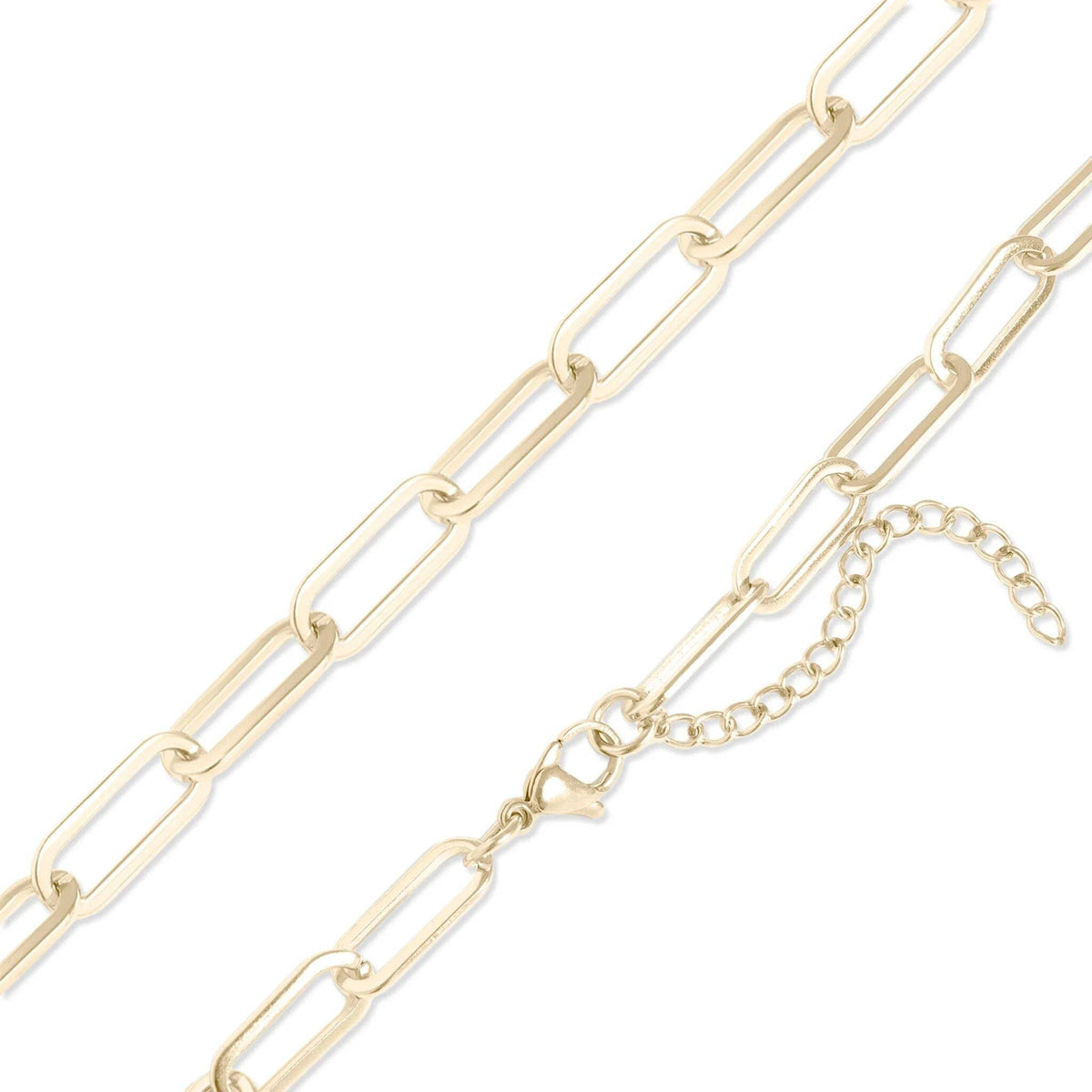 14K Gold Filled PLUS™ Paperclip Chain Necklace 4mm: Gold / 14"+2"