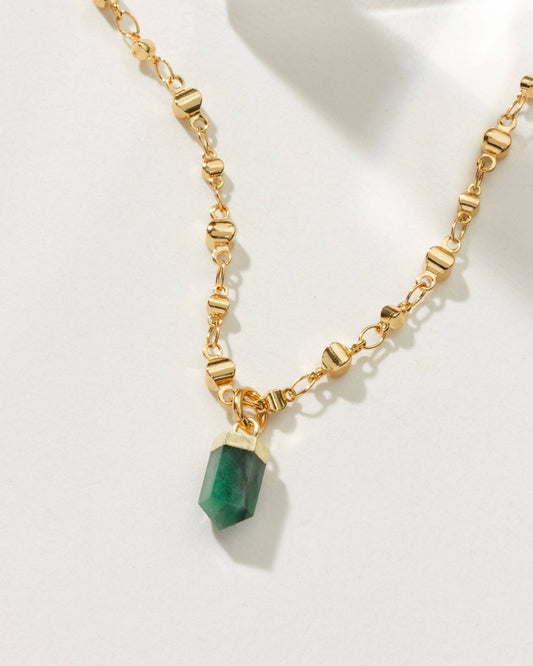 Straight to The Point Necklace - Emerald