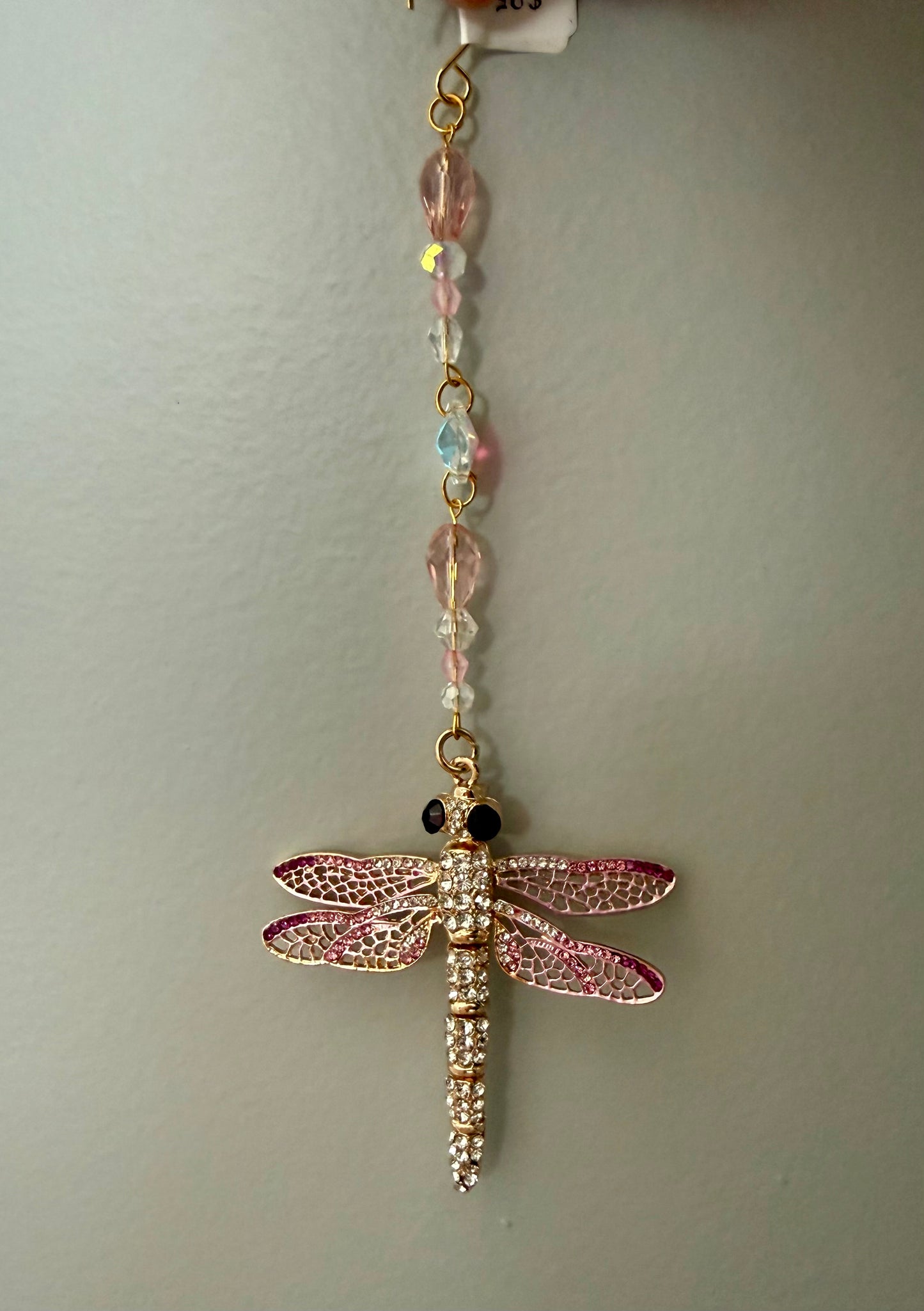 Pink dragonfly mini suncatcher