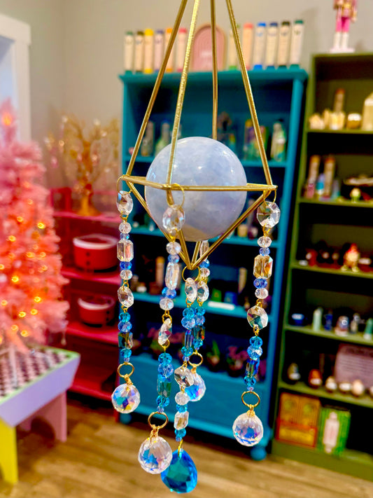 Blue calcite Suncatcher XXL