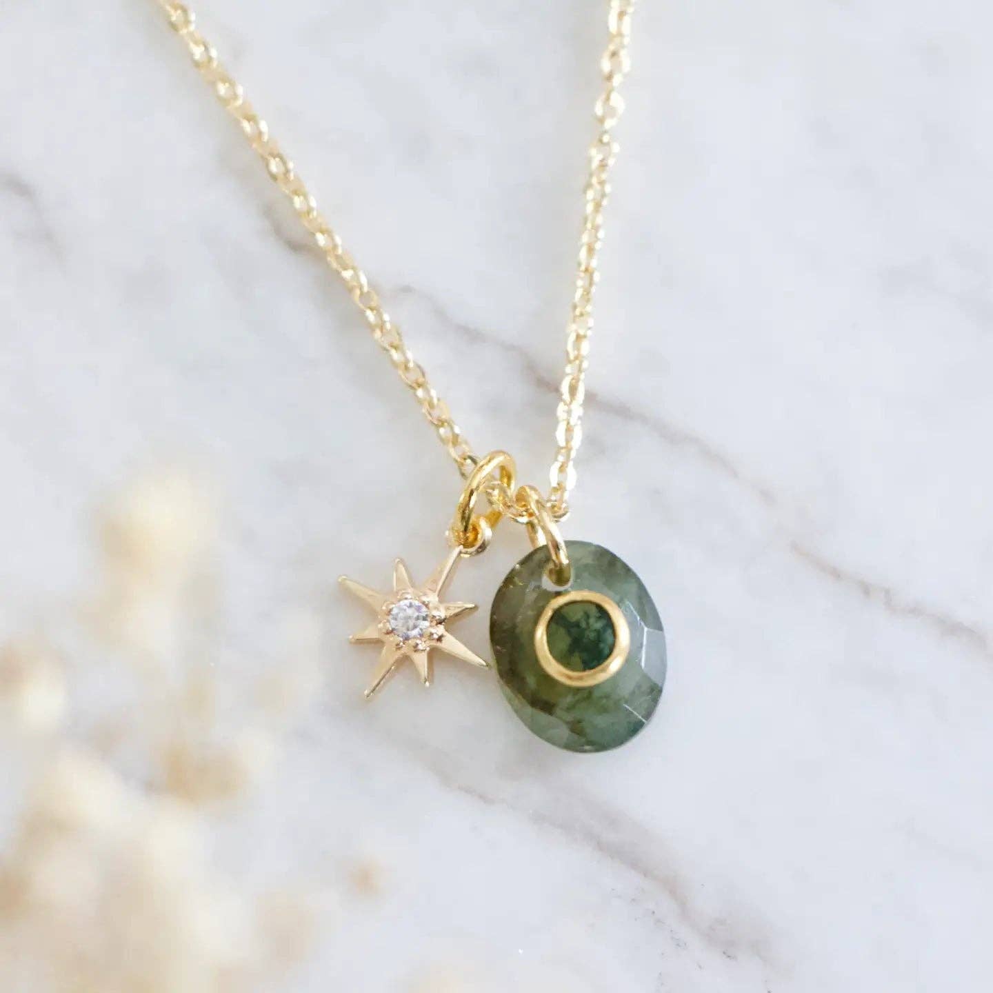 Labradorite Star Necklace: Moonstone