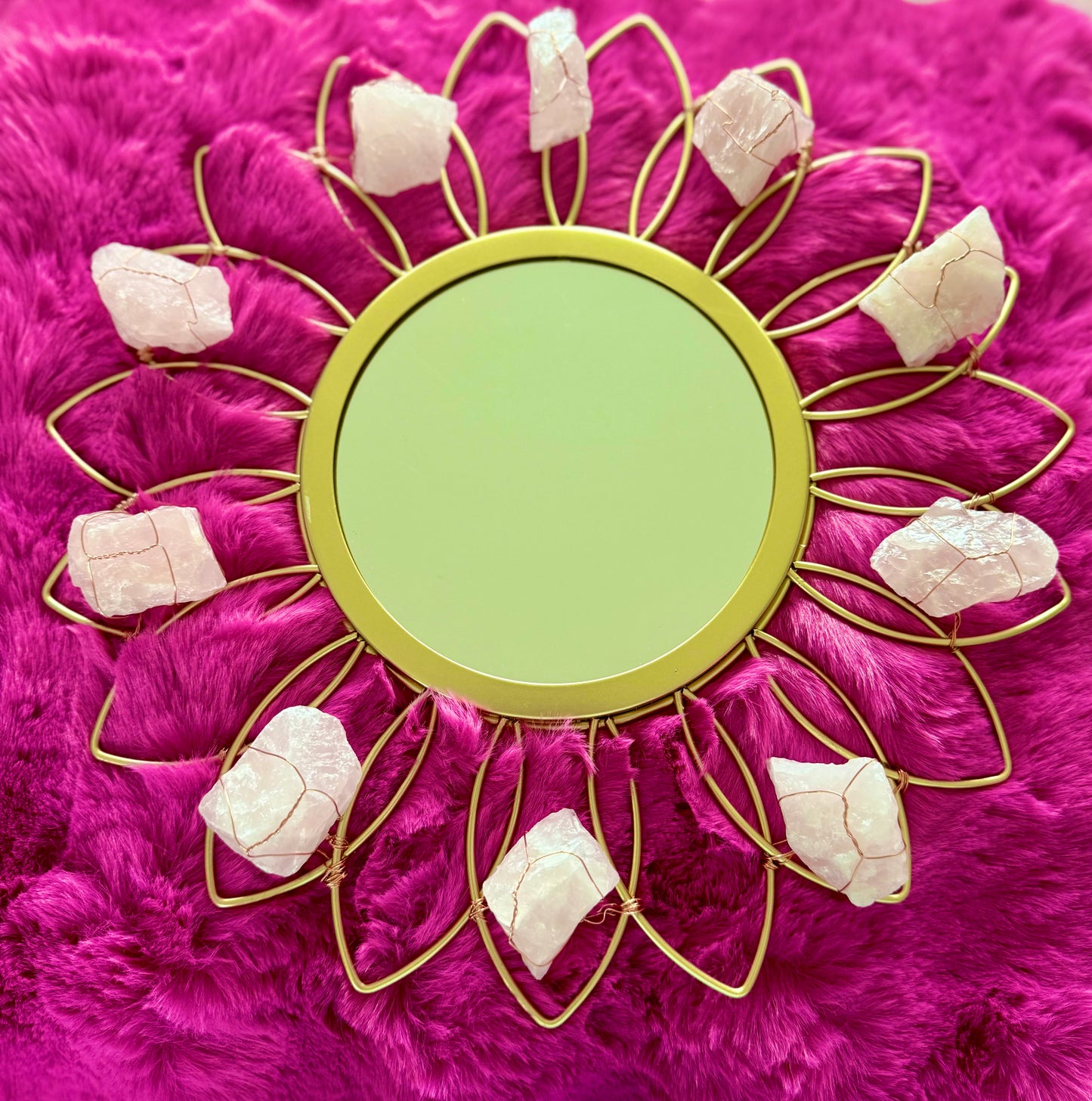 Rose quartz mirror