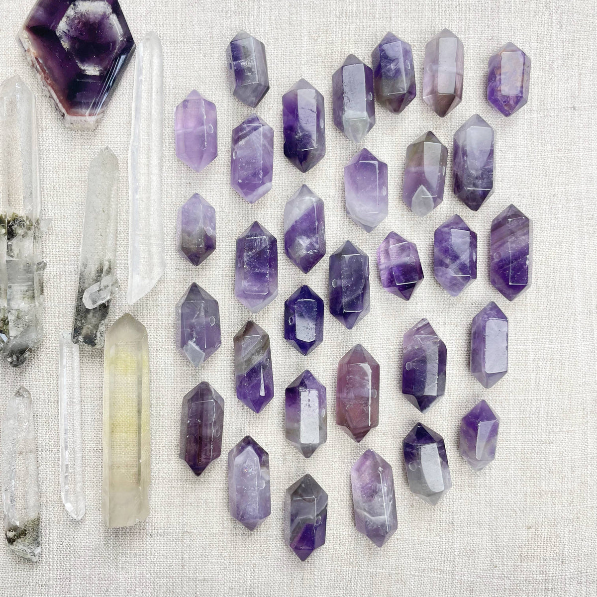 Amethyst Gemstone Double Terminated Point Necklace