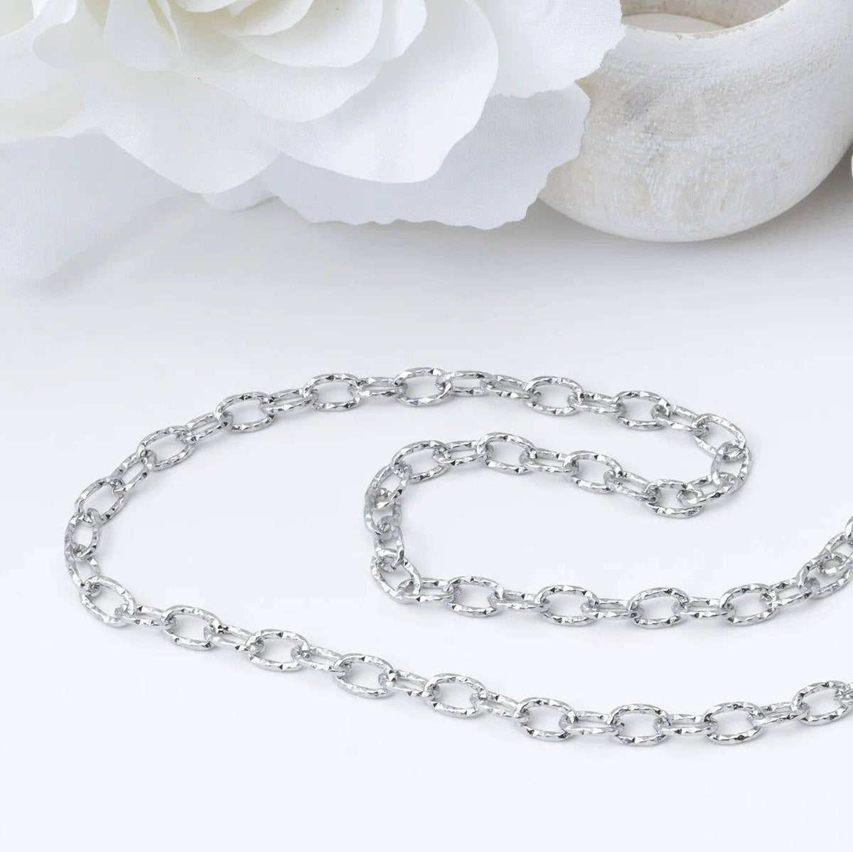 18K Gold PVD Stainless Steel Cable Link Chain Necklace: Stainless / 16"+2"