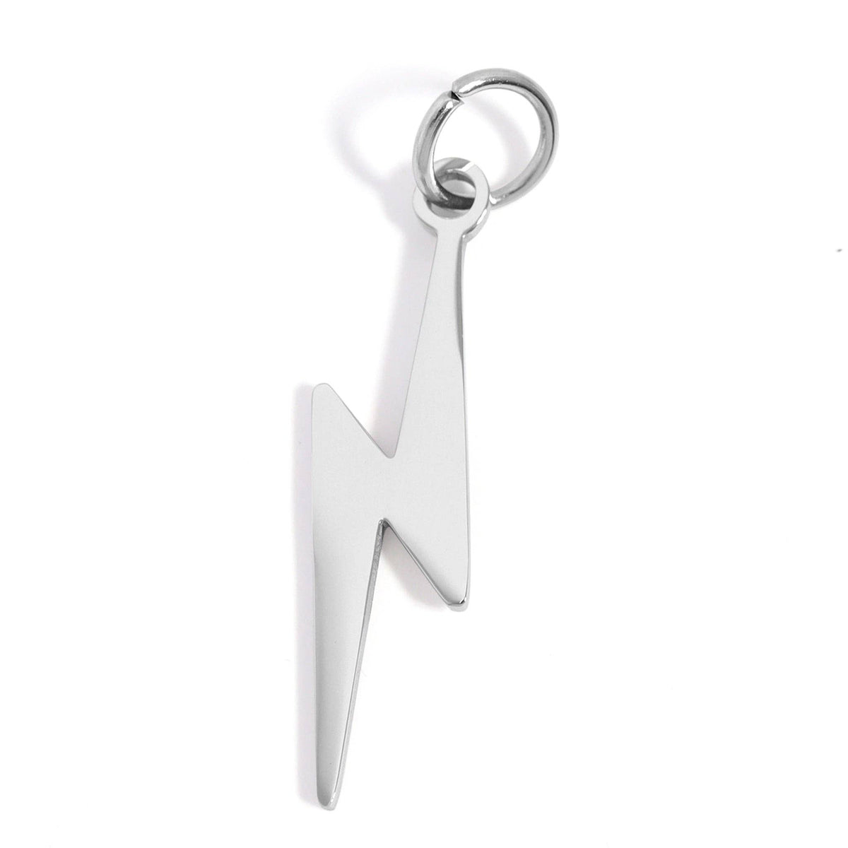 18K Gold PVD Stainless Steel Lightning Bolt Charm: Stainless