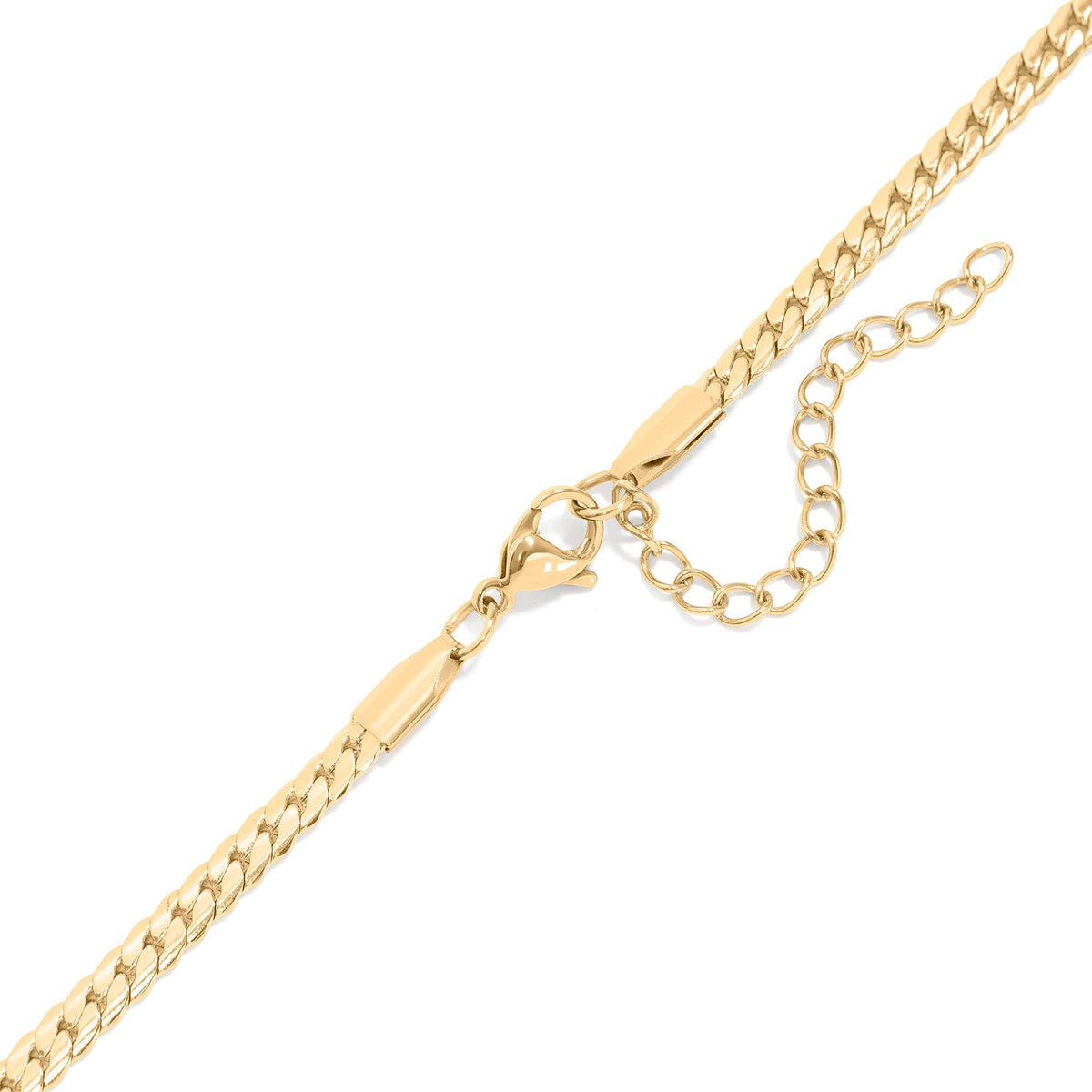 18K Gold PVD Stainless Steel Curb Charm Holder Necklace: Stainless / 16'+2"