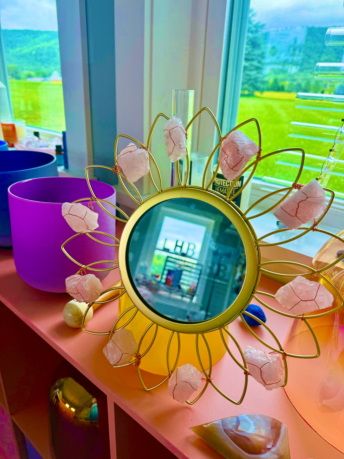 Rose quartz mirror