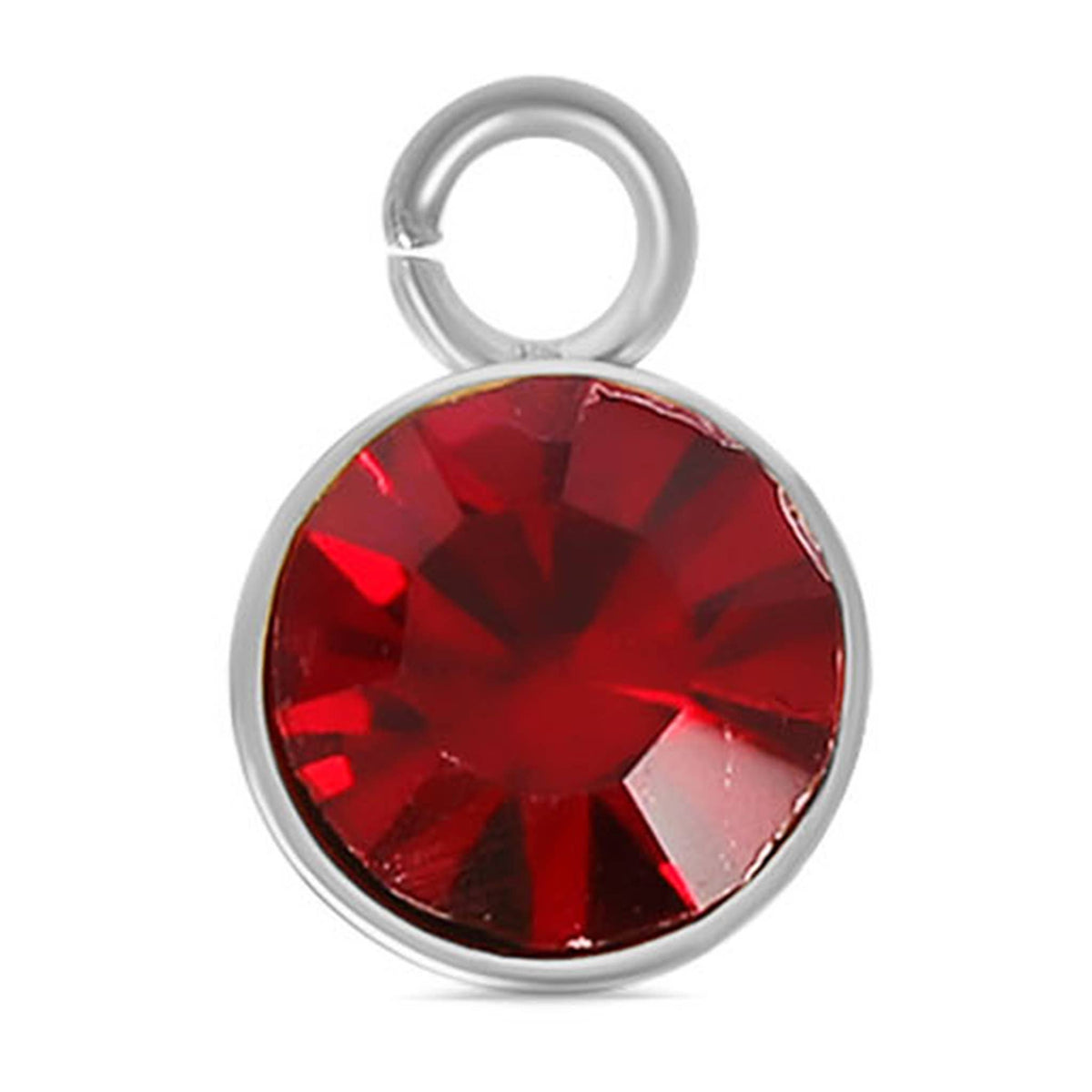 Stainless Steel Cubic Zirconia Birthstone Charm: December/BlueZircon