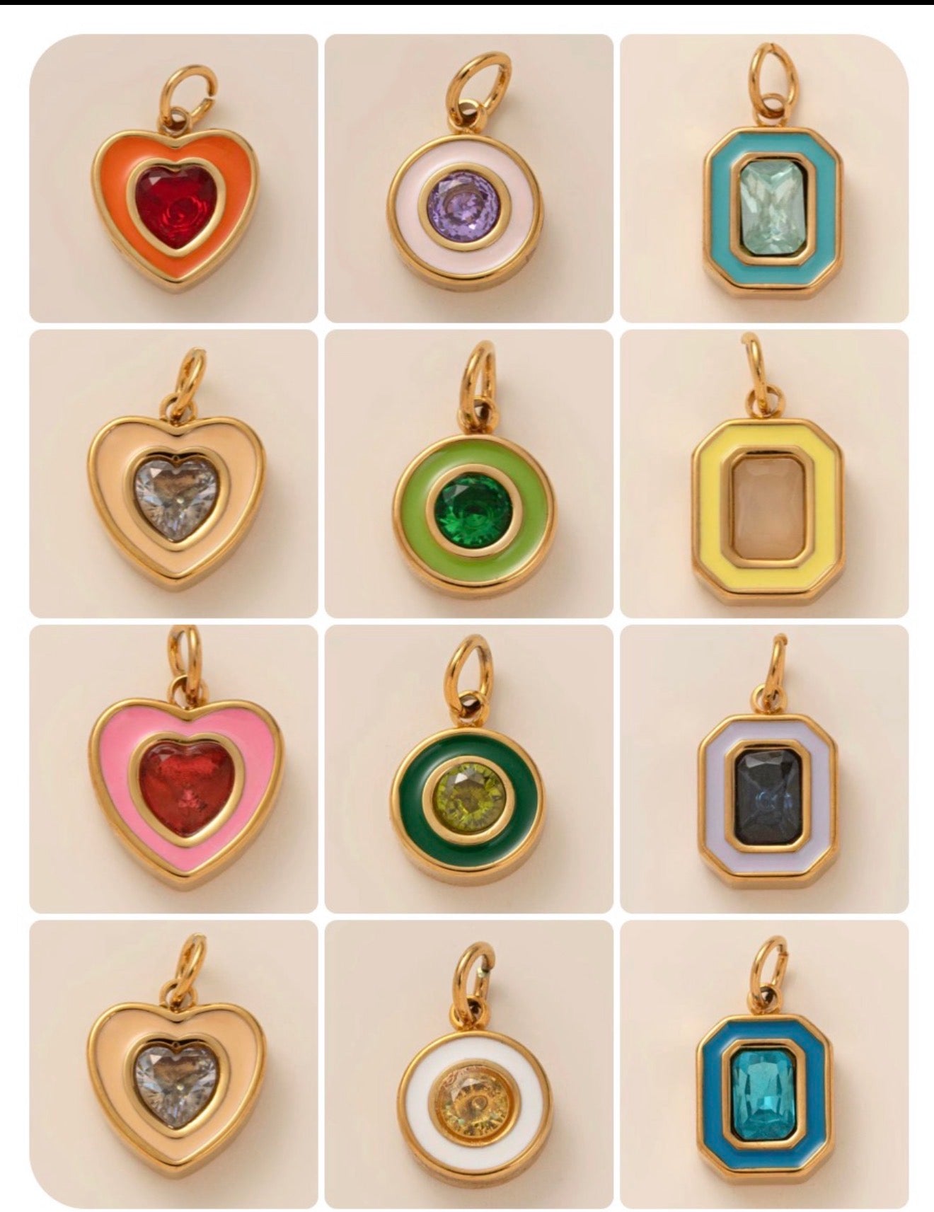 Birthstone charm necklace