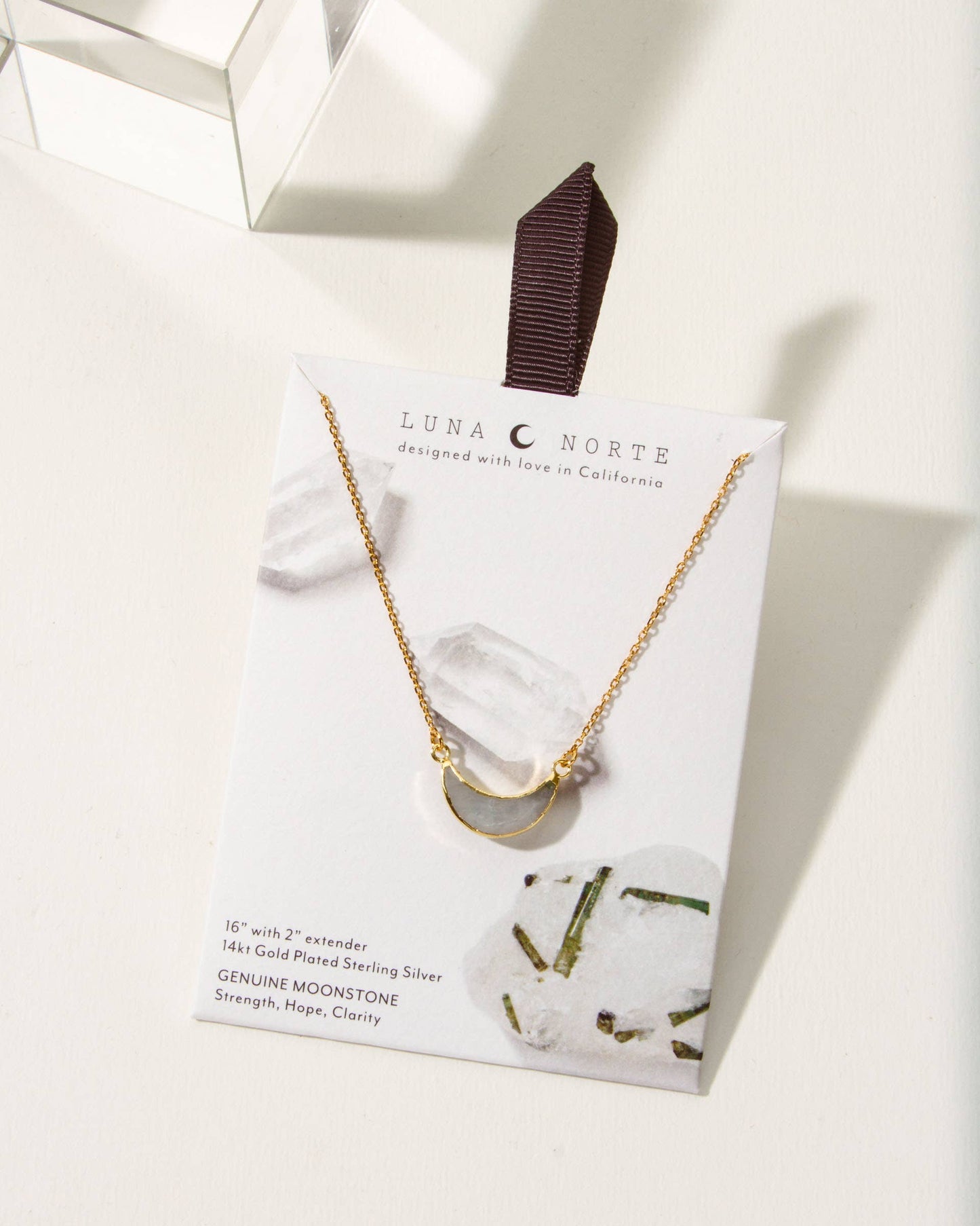 14ct Sterling Silver Eclipse Necklace - Moonstone: 14k Gold plated Silver
