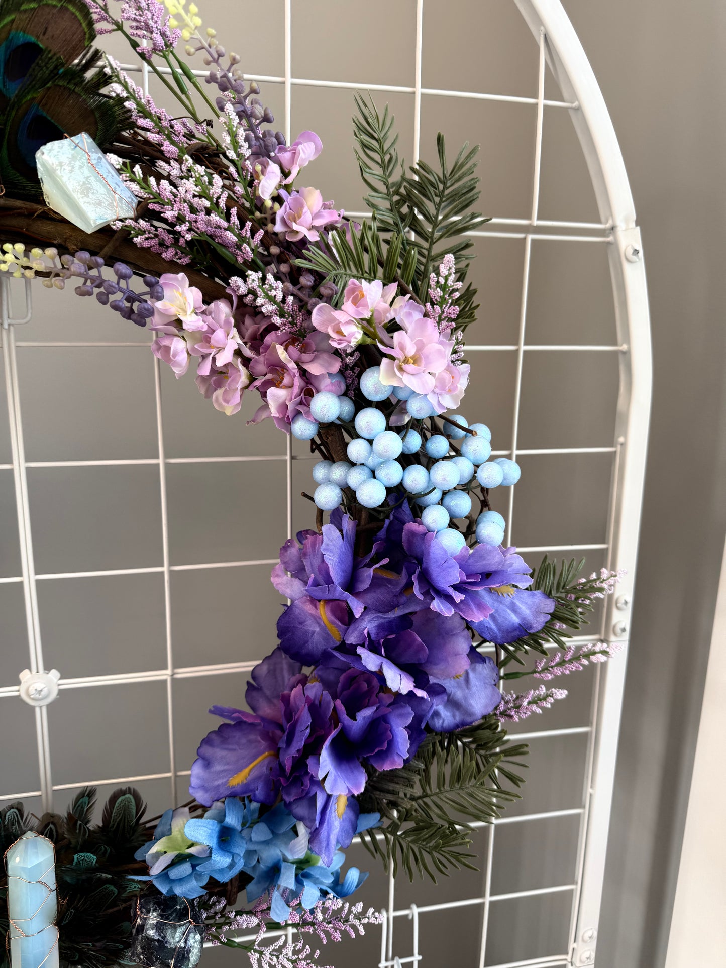 Peacock Crystal Wreath