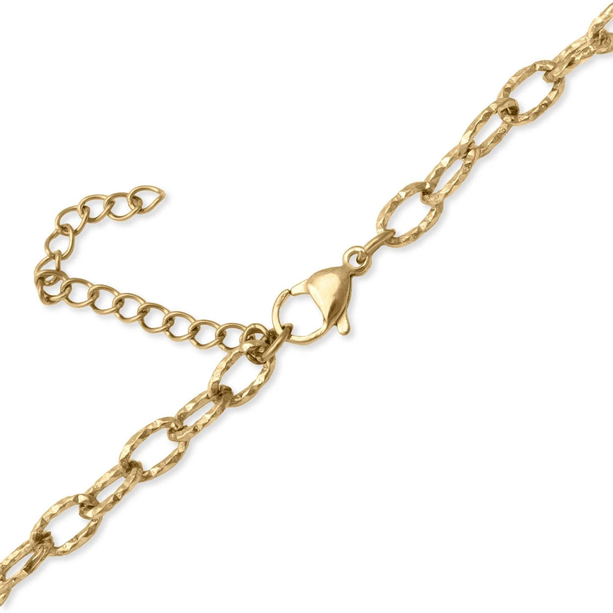 18K Gold PVD Stainless Steel Cable Link Chain Necklace: Gold / 16"+2"