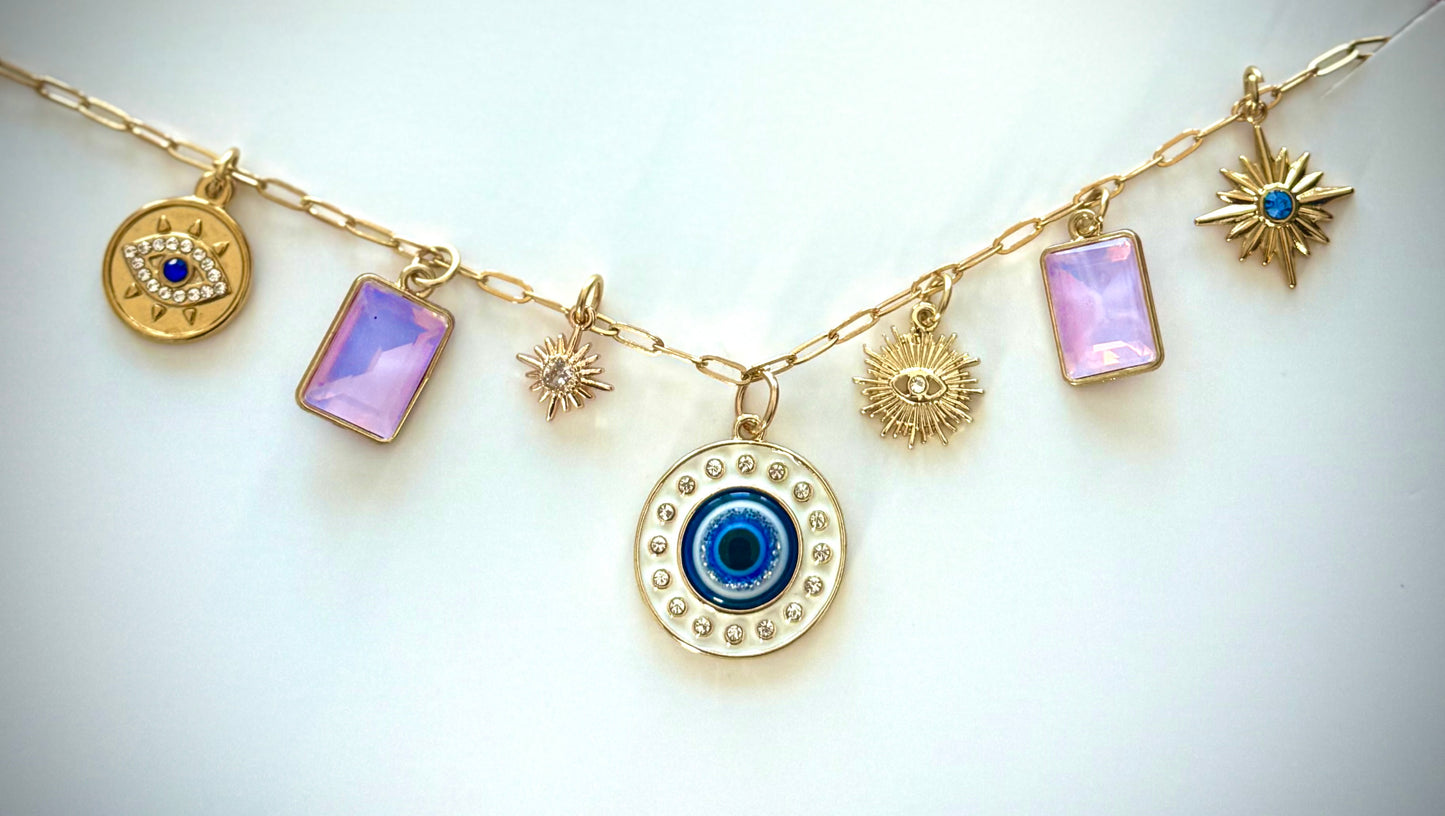 White and Pink Charmony Necklace