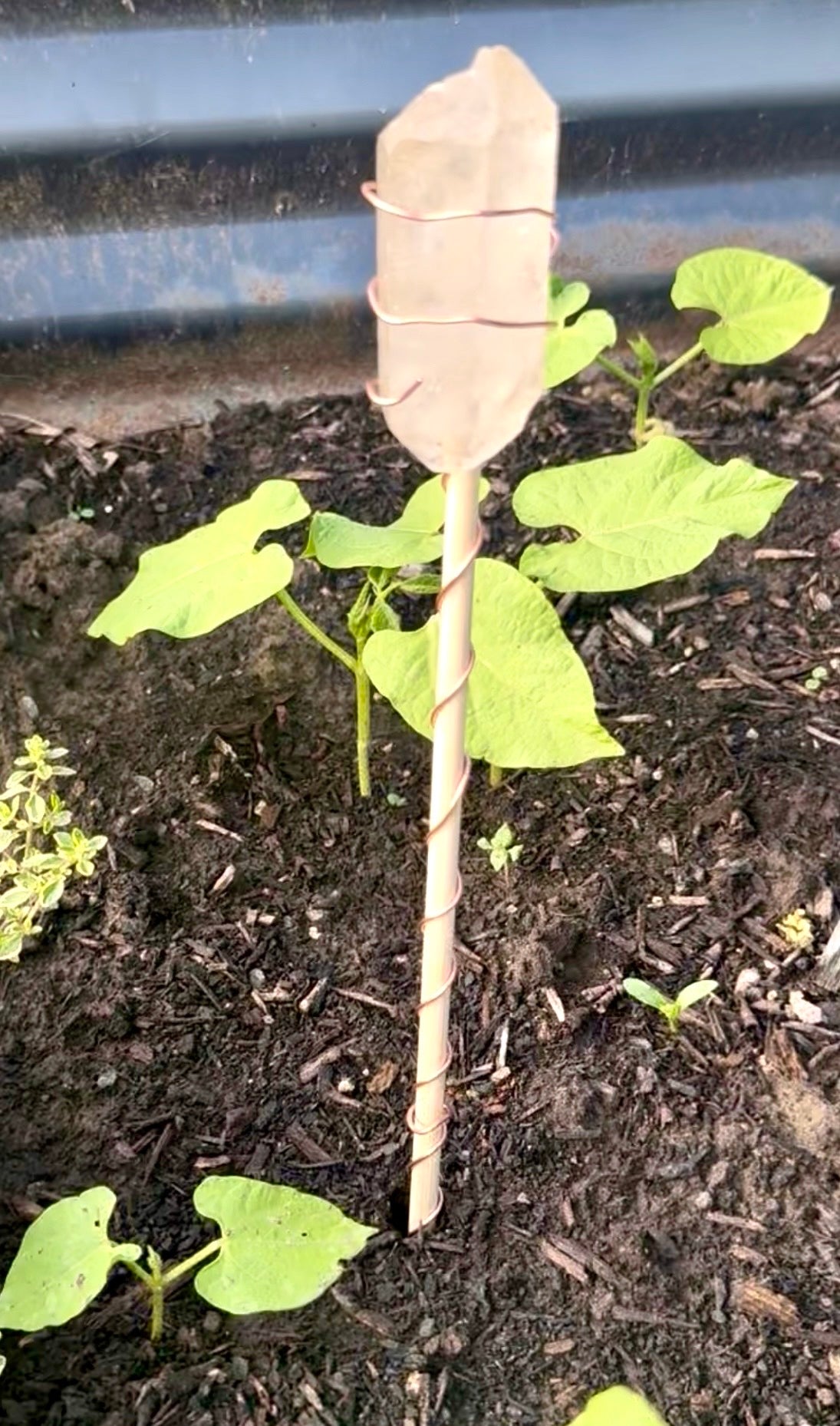 Quartz Crystal & Copper Garden Wands
