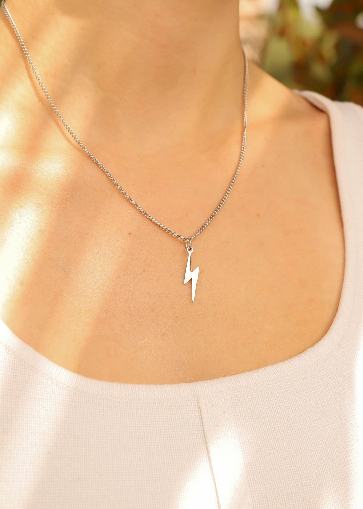 18K Gold PVD Stainless Steel Lightning Bolt Charm: Stainless