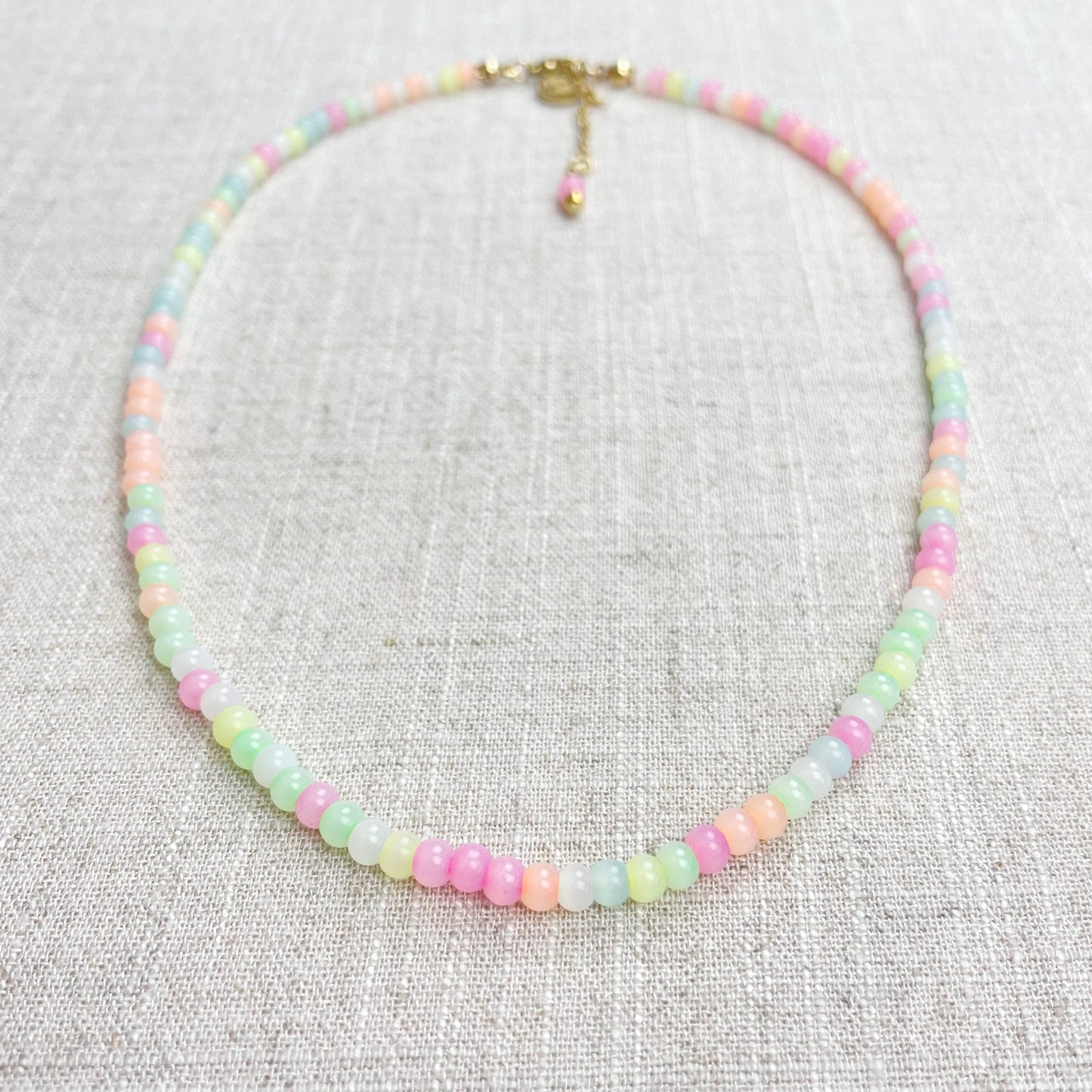 Mixie/// Sorbet Mixed Czech Glass Beaded Necklace: 18inch