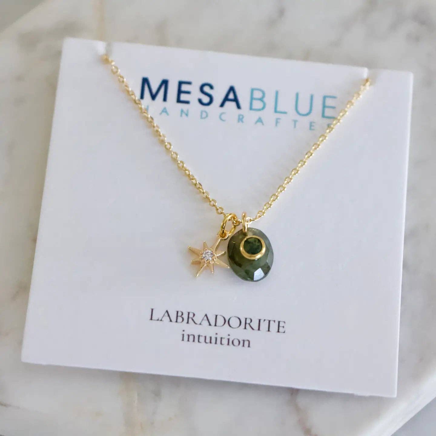 Labradorite Star Necklace: Moonstone
