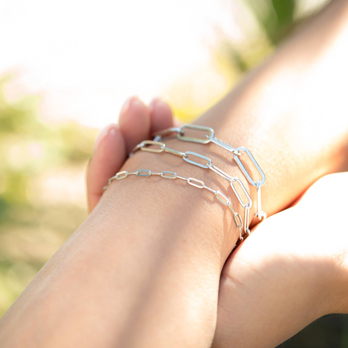 Gold Stainless Steel Paperclip Chain Bracelet + Extension: Stainless / 2.5mm