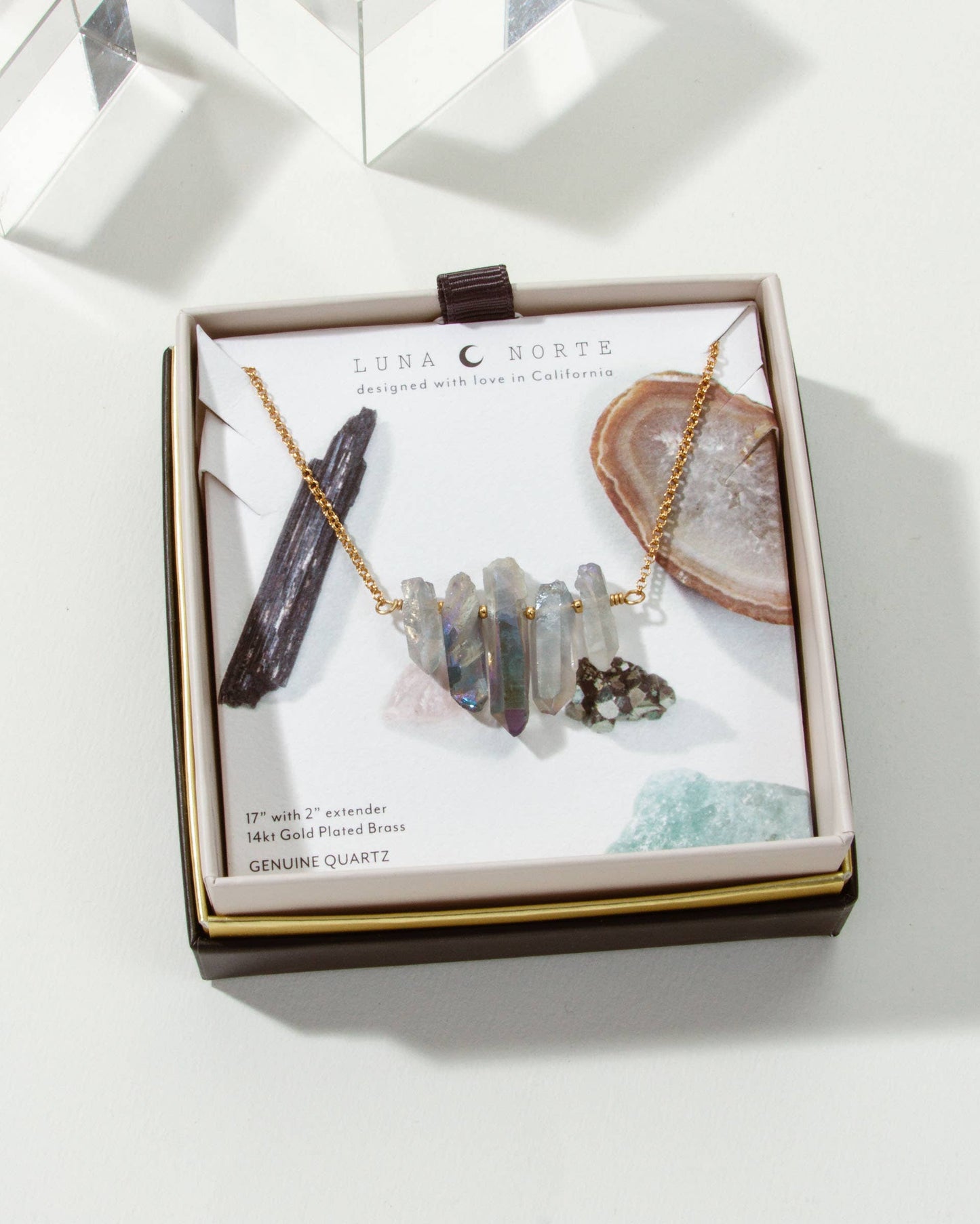 Rainy Day Necklace - Rainbow Quartz
