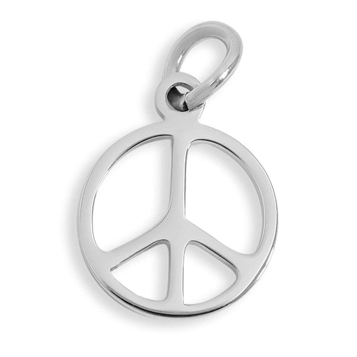 18K Gold Stainless Steel Peace Sign Charm: Stainless