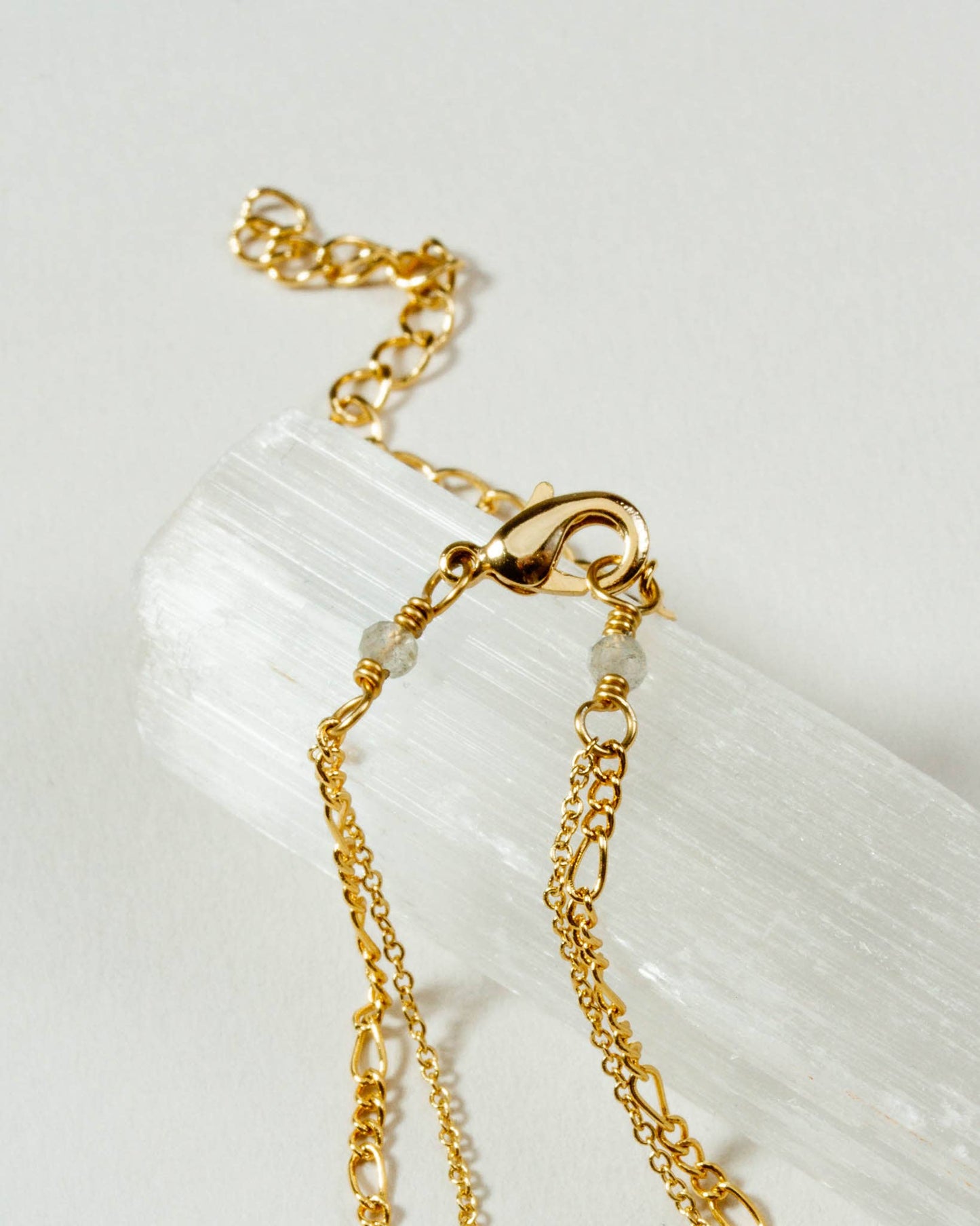 Power of Two Necklace - Druzy Quartz & Labradorite