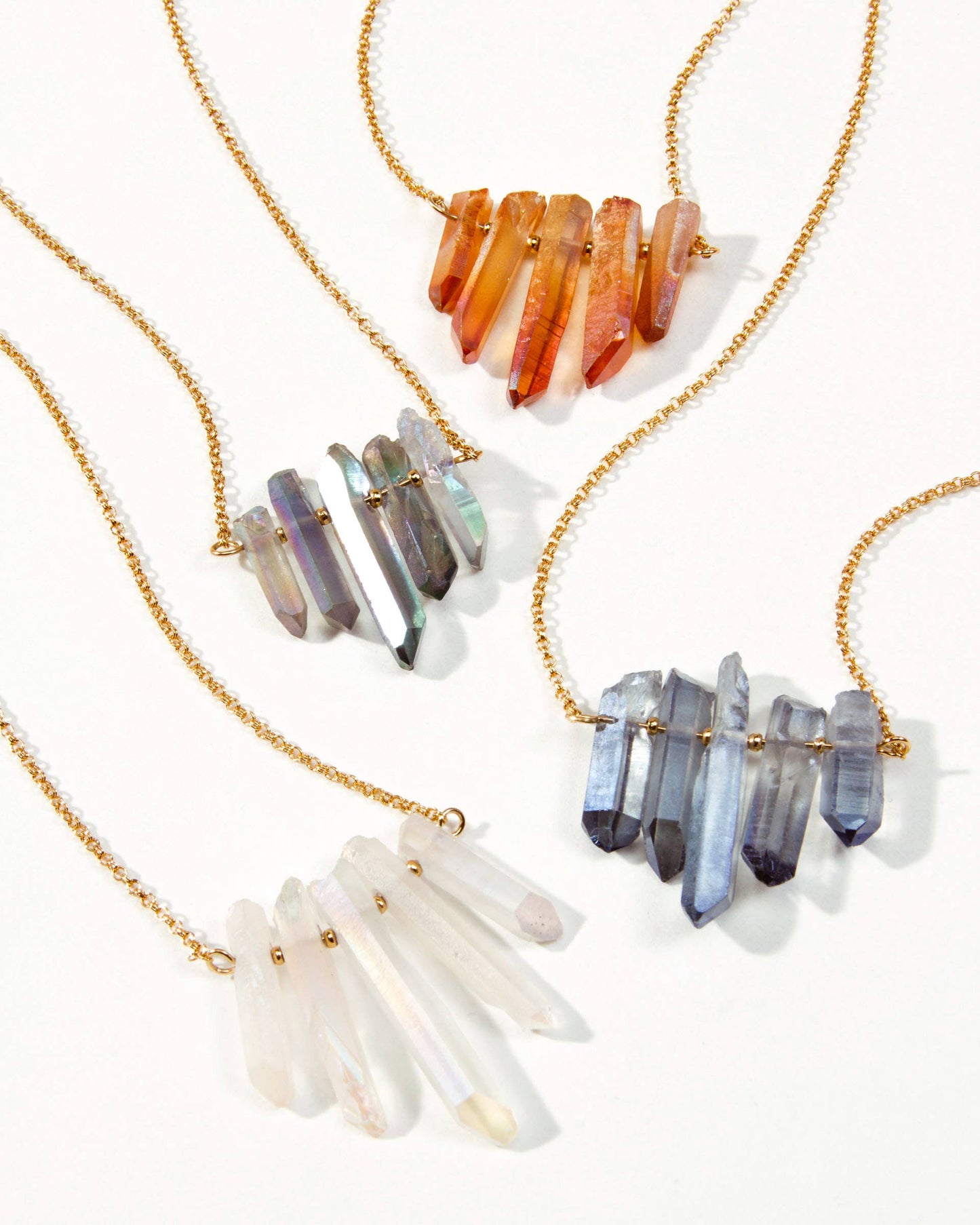 Rainy Day Necklace - Rainbow Quartz