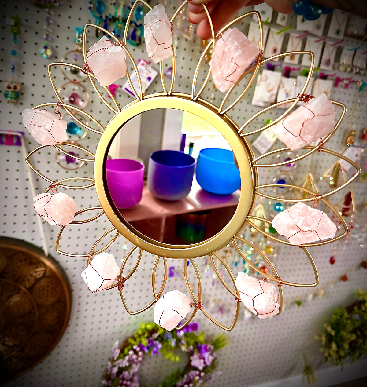 Rose quartz mirror