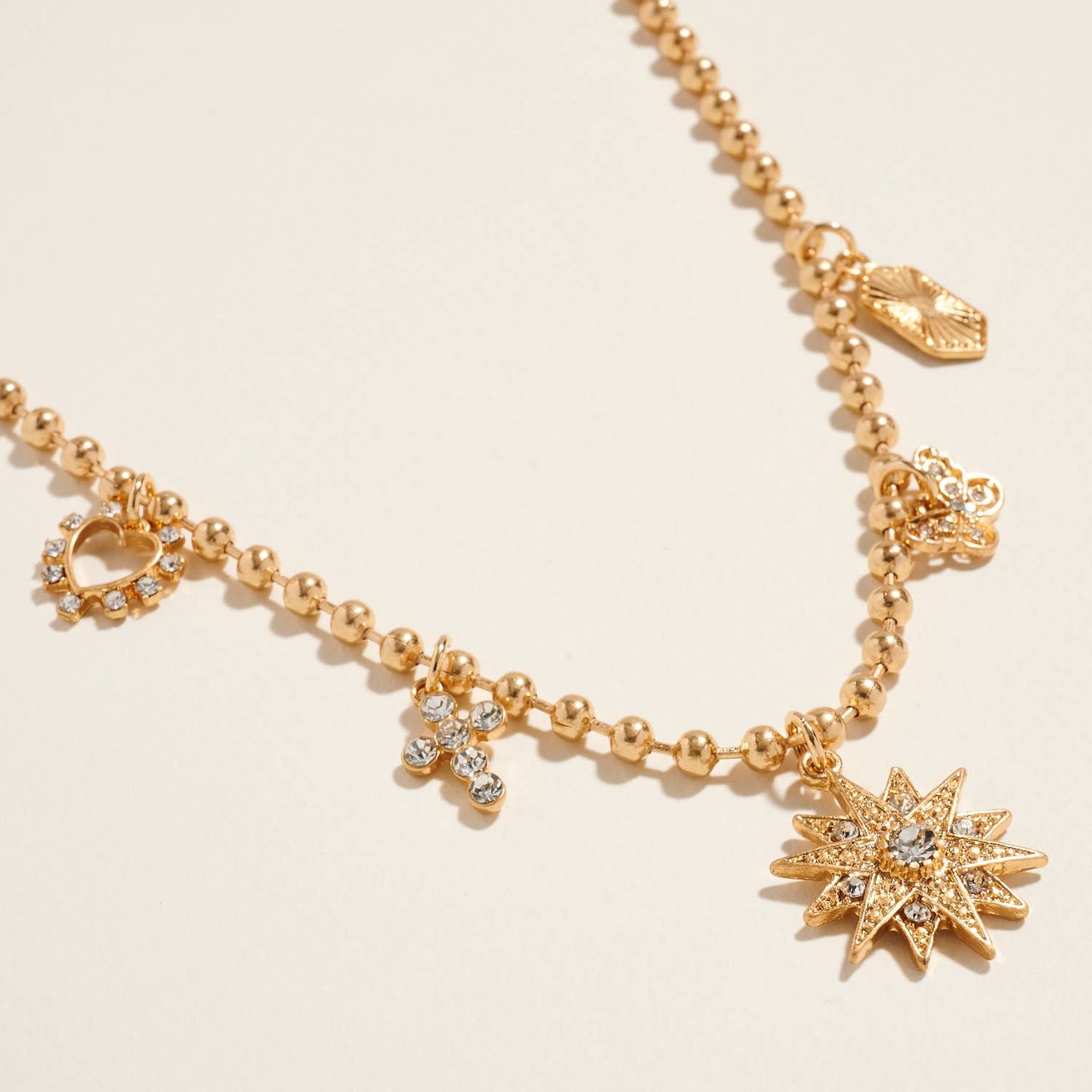 VMulti Charm Pendant Short Necklace