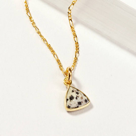 Bermuda Triangle Dainty Collar Necklace- Dalmatian Jasper