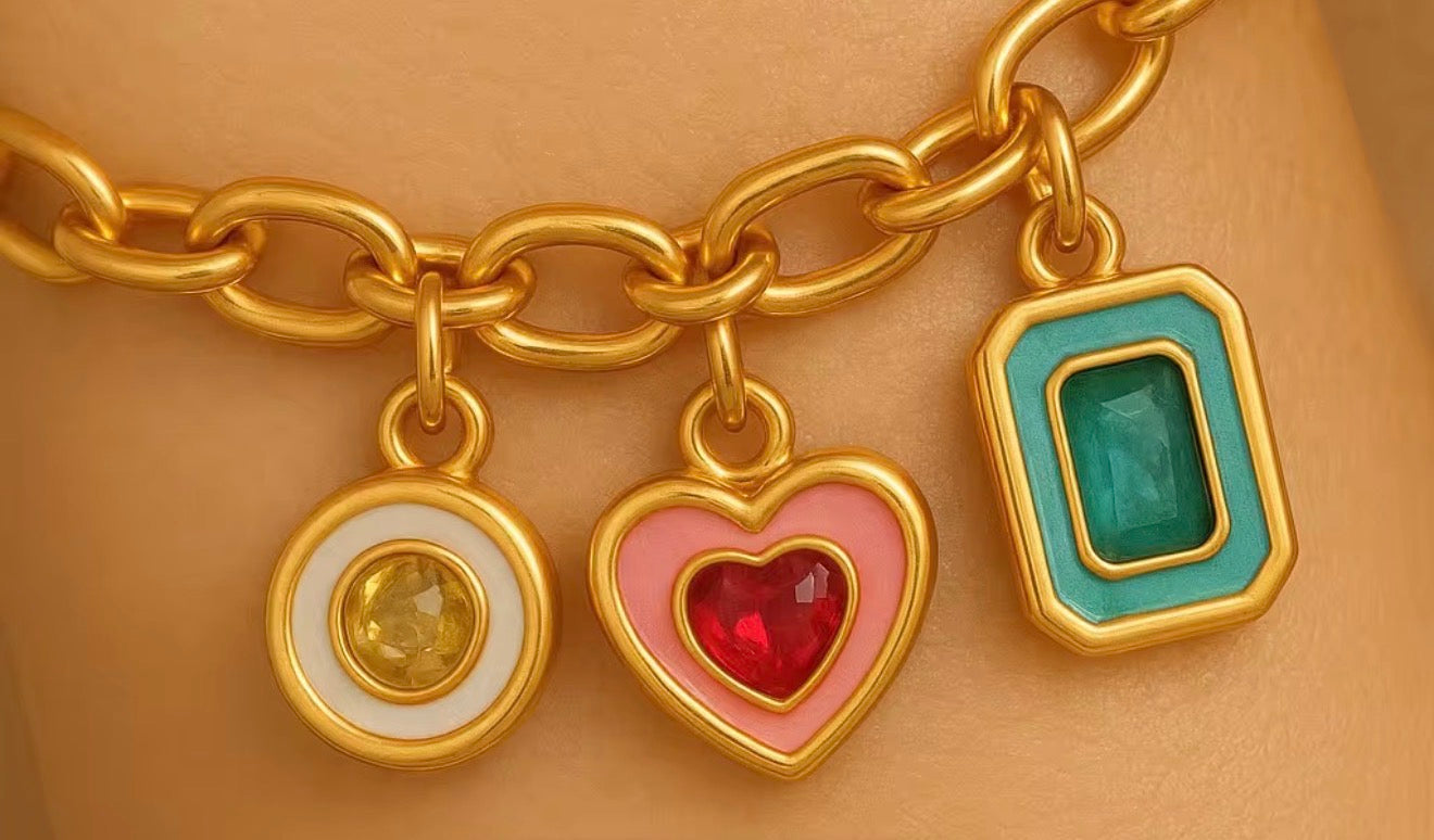 Birthstone charm necklace