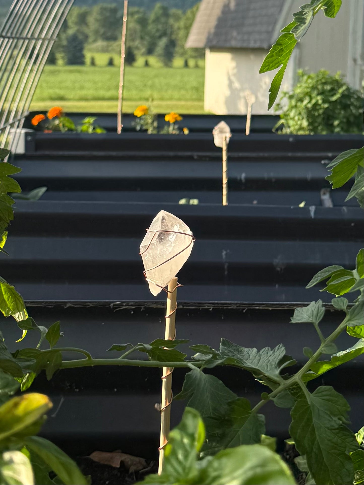 Quartz Crystal & Copper Garden Wands