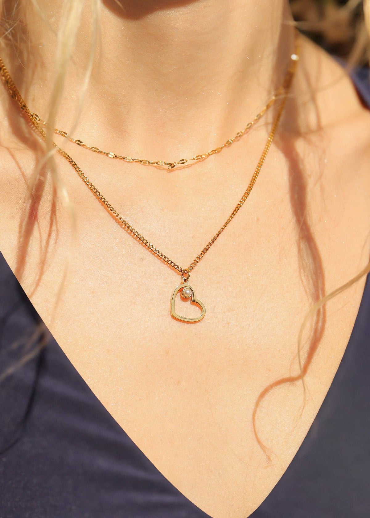 18K Gold PVD Stainless Steel Birthstone Heart Charm: Gold / April / Diamond