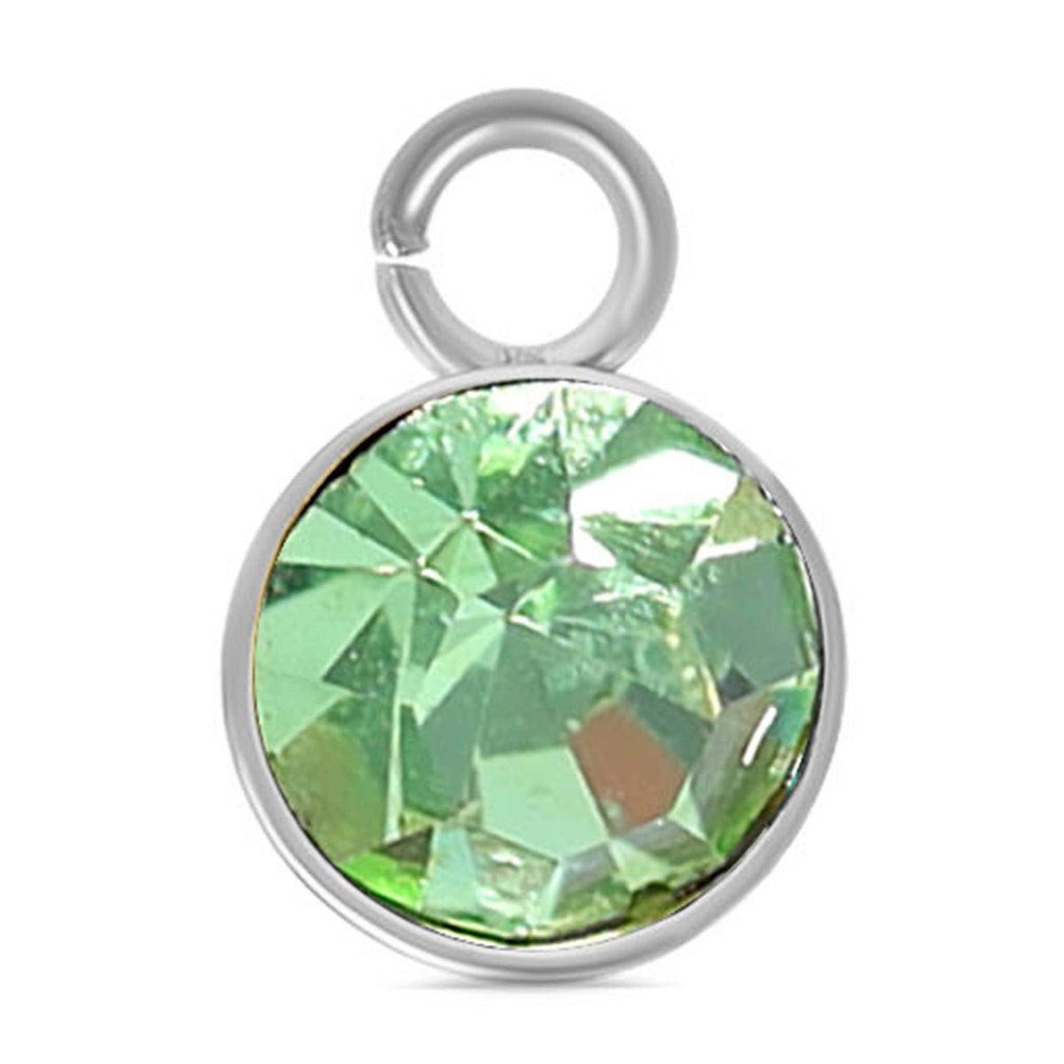 Stainless Steel Cubic Zirconia Birthstone Charm: December/BlueZircon