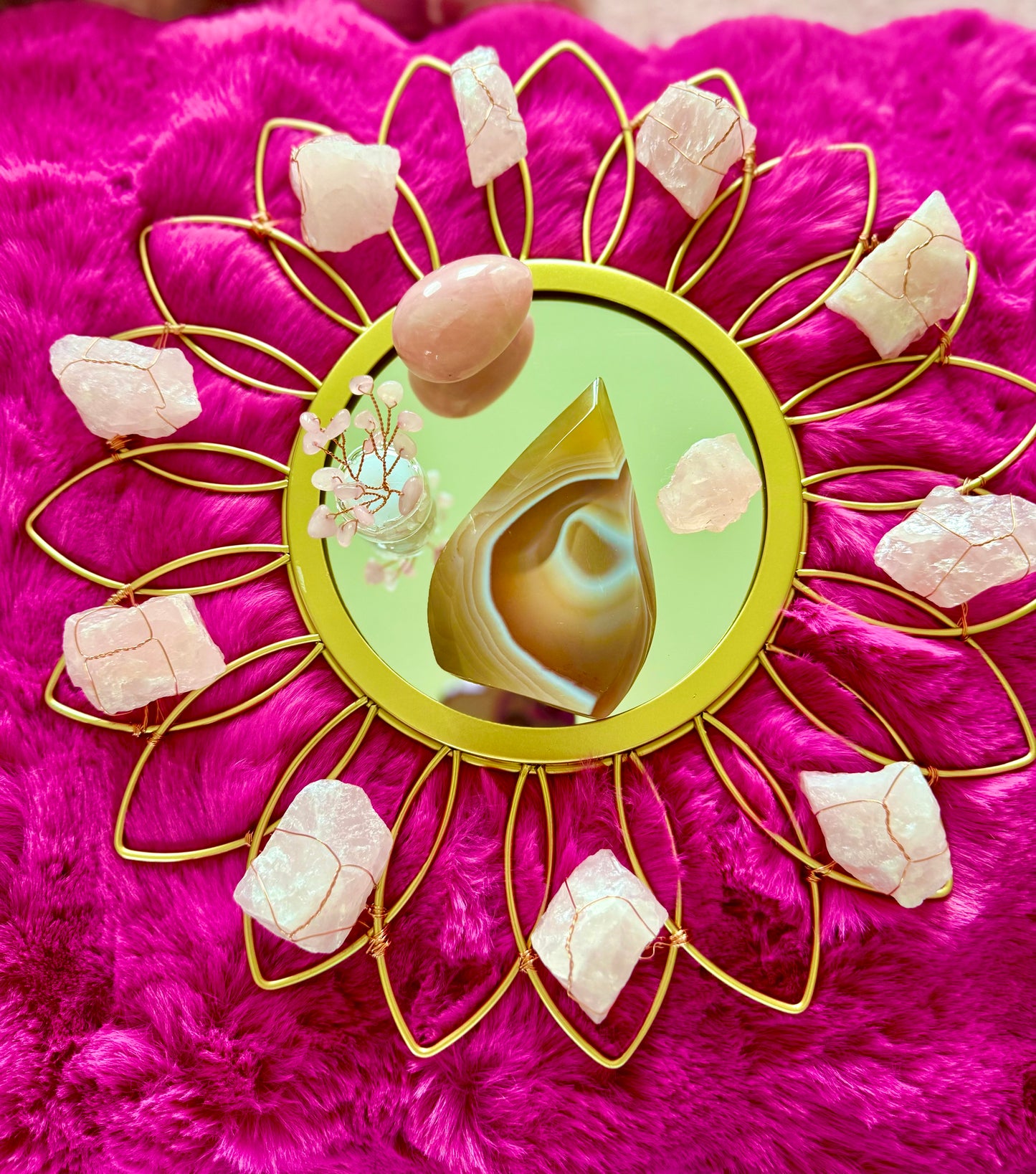 Rose quartz mirror